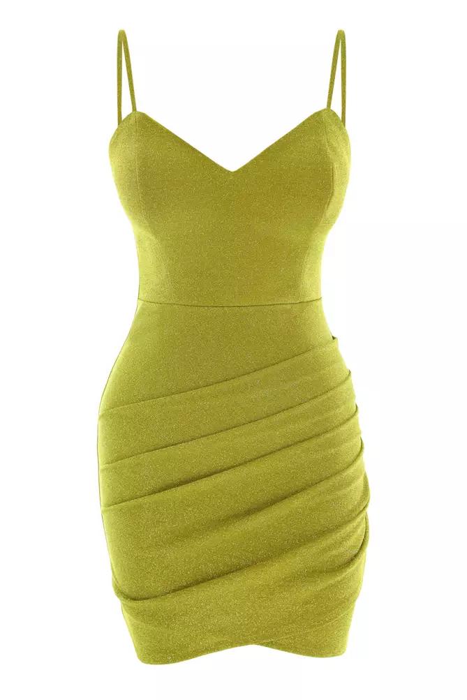 Peanut green knitted sleeveless midi dress