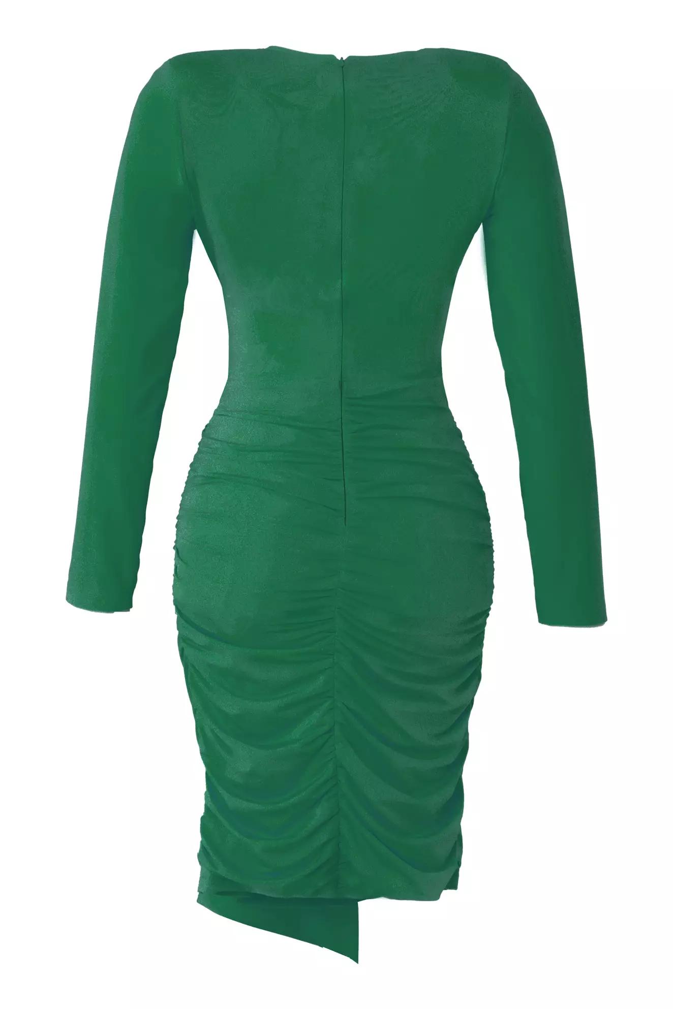 Green sandy long sleeve mini dress