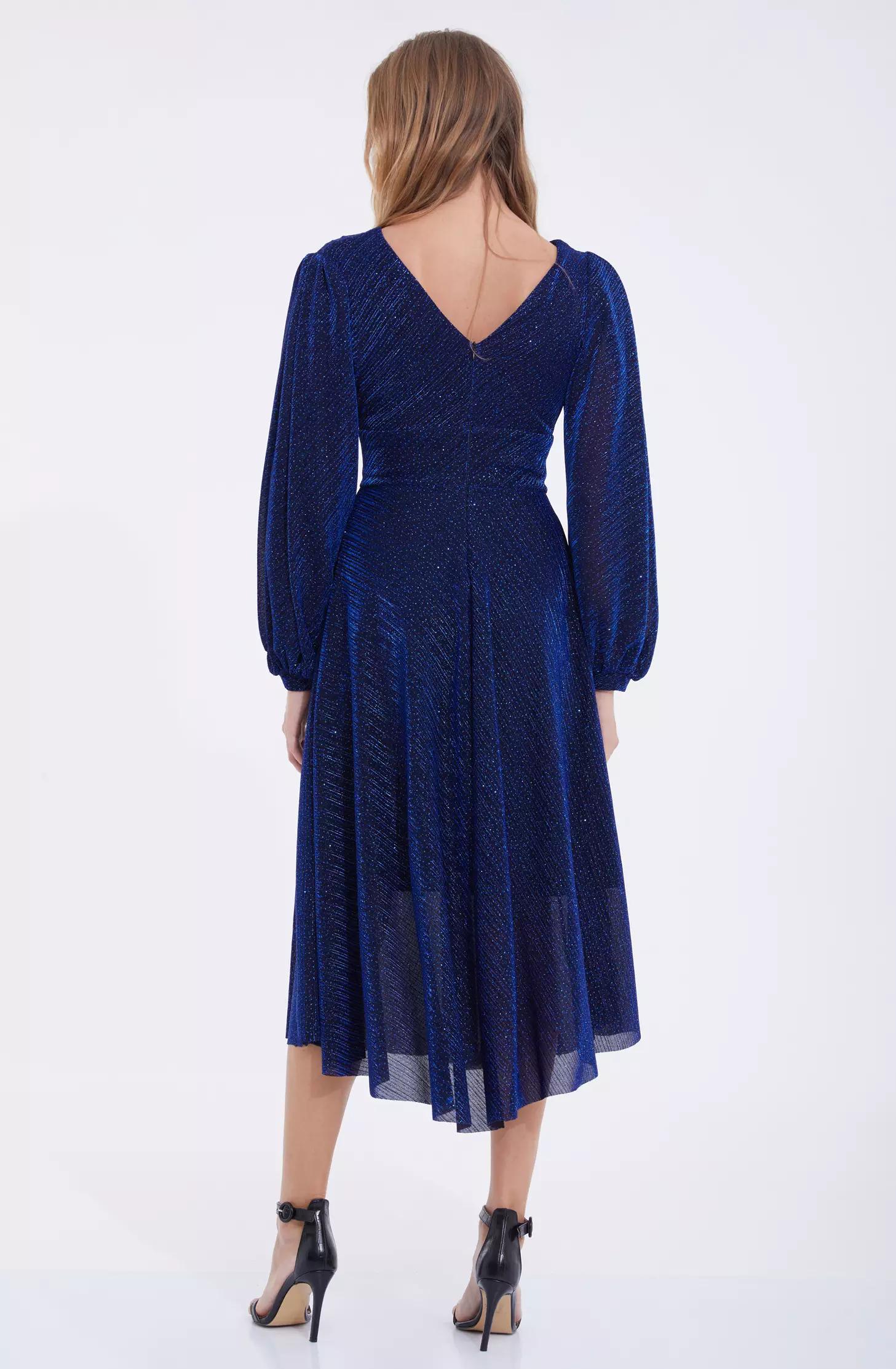 Blue sandy long sleeve midi dress