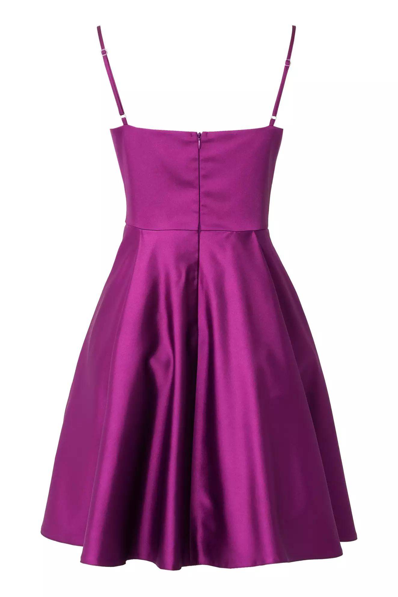 Fuchsia satin sleeveless mini dress