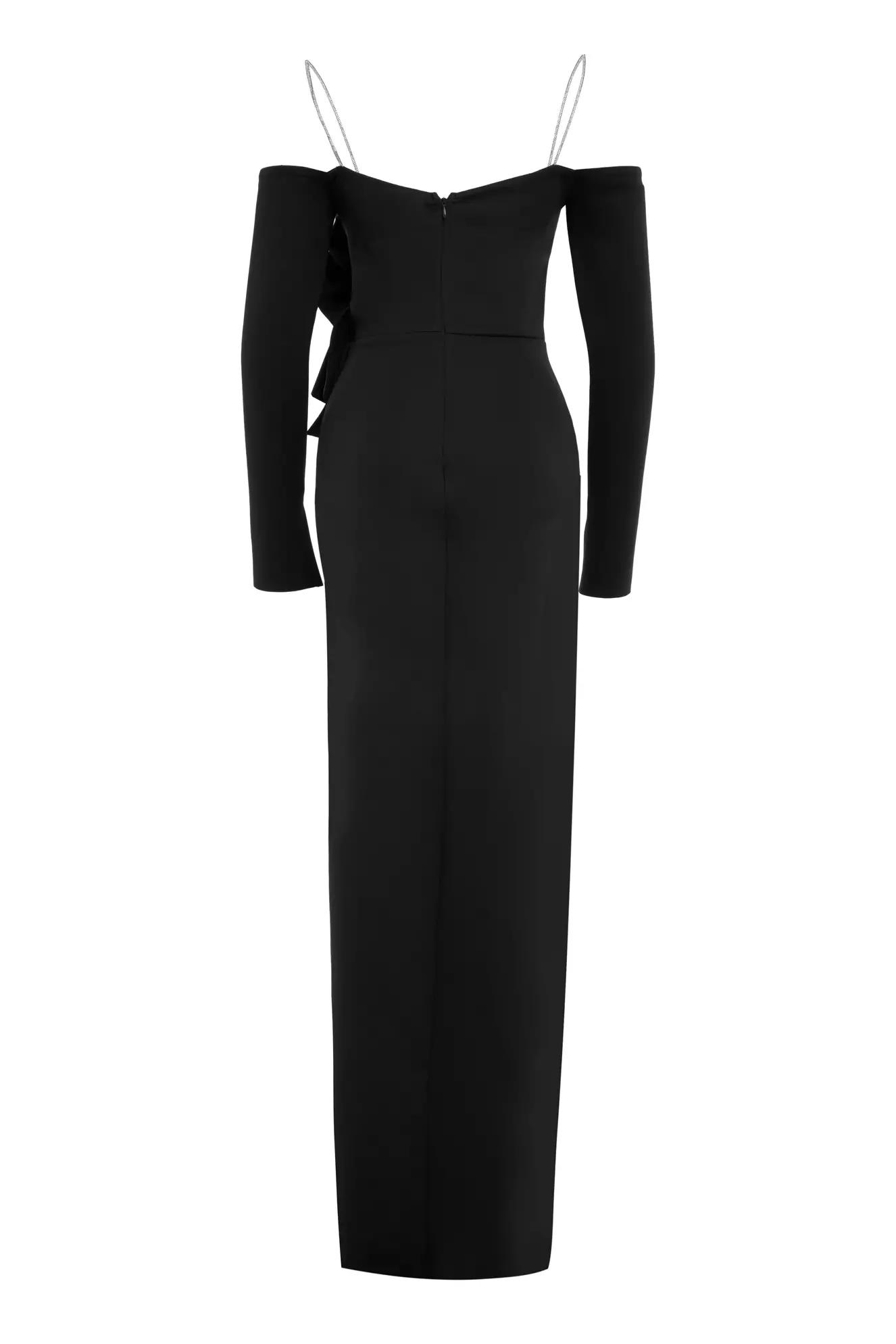 Black dolphin long sleeve long dress