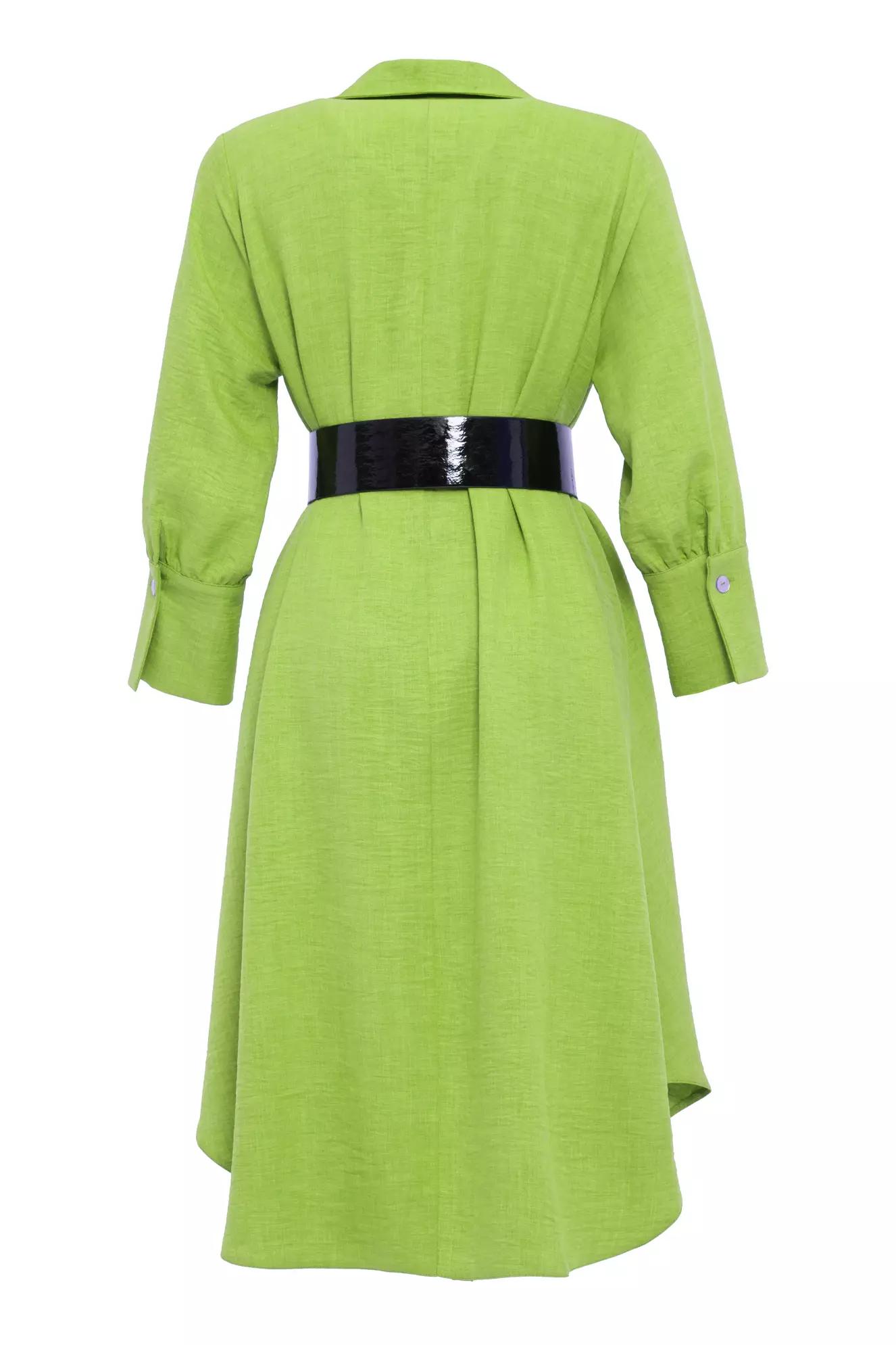 Peanut green kot long sleeve midi dress