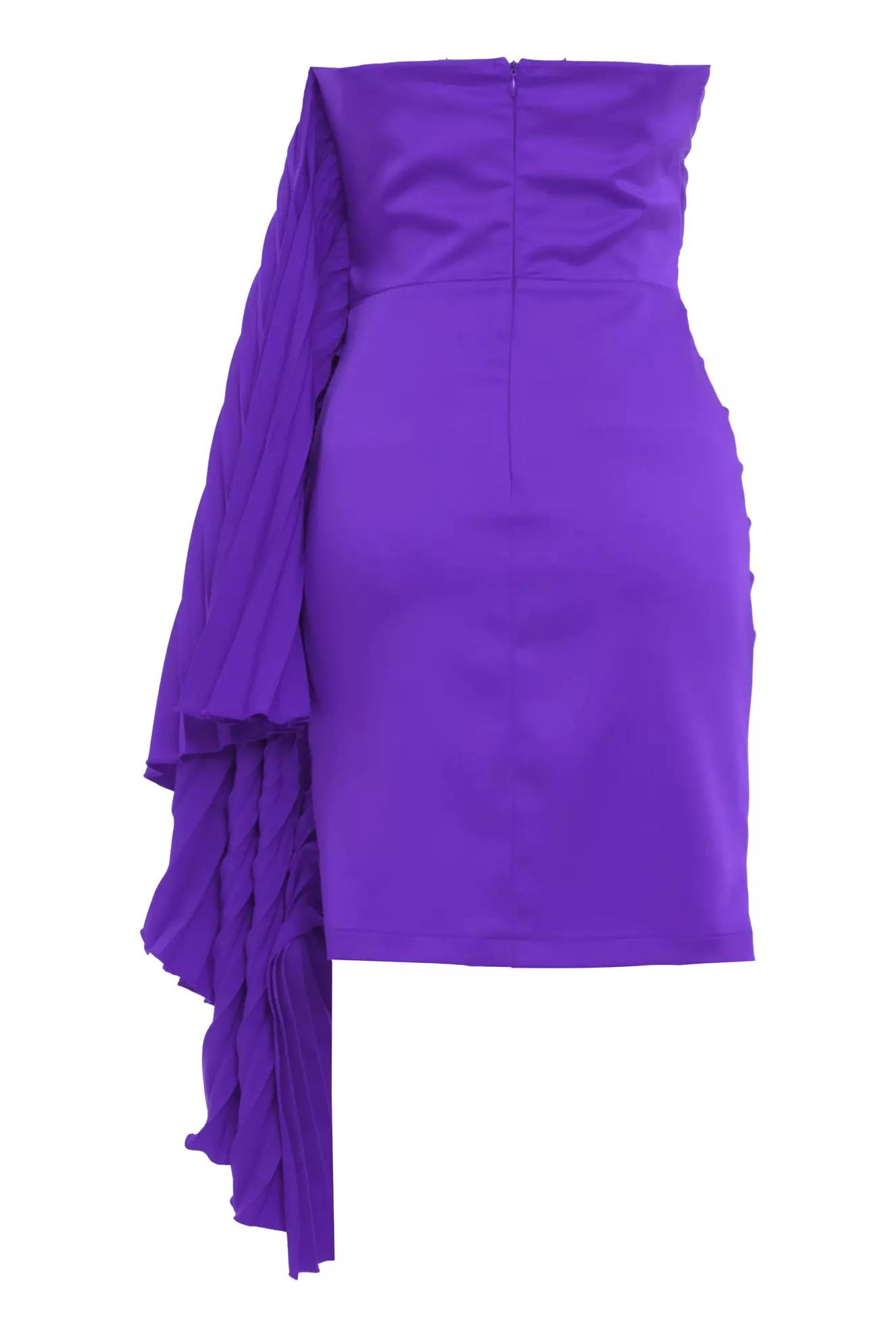 Purple satin sleeveless mini dress