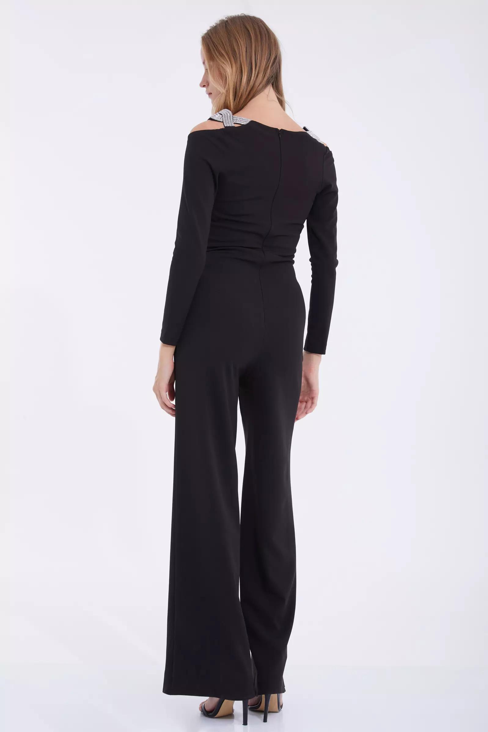 Black woven long sleeve maxi dress